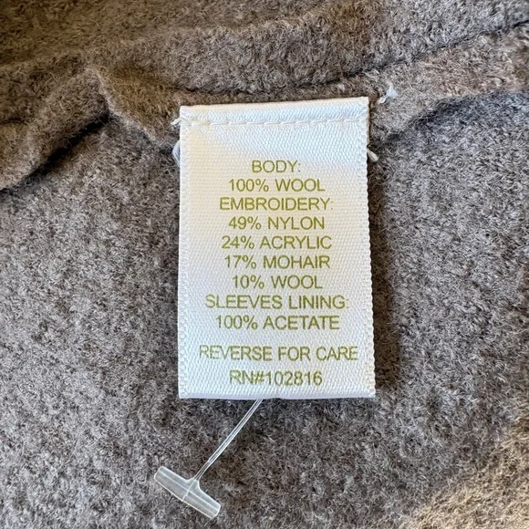 Garnet Hill boiled wool asymmetrical jacket - Picture 8 of 9